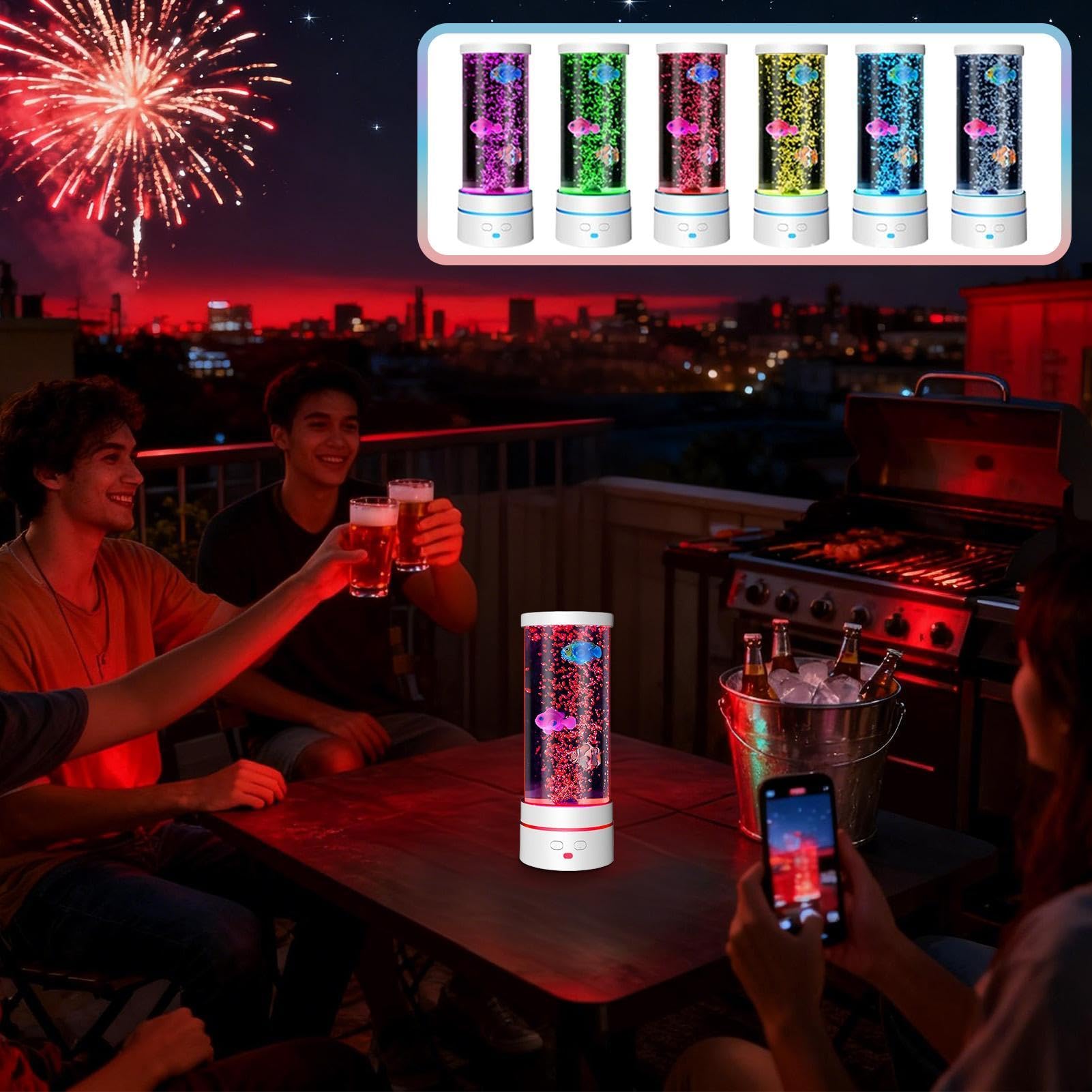 Lámpara de tubo de burbujas, control remoto LED sensorial para un ambiente relajante, efecto de agua, estilo acuario con luz de torre de burbujas, iluminación decorativa de estado de ánimo para