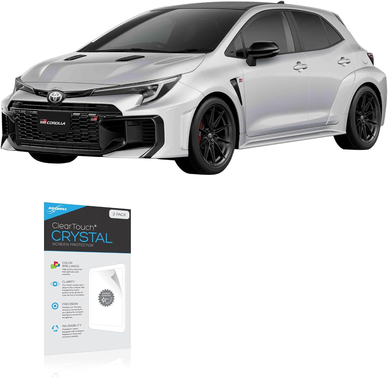 BoxWave Screen Protector Compatible with Toyota 2026 Corolla Display (8 in) - ClearTouch Crystal (2-Pack), HD Film Skin - Shields from Scratches