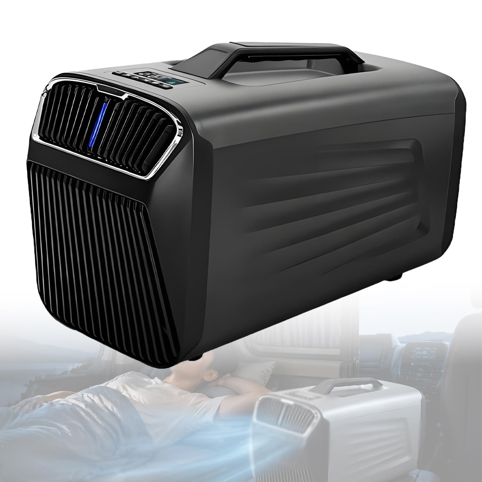 NYANS 5200 BTU Portable Air Conditioner Camping, 400W Energy-Saving Camping AC Unit with Remote, Fast Cooling for RV, Tent, Boat and Fishing 220V-Gray