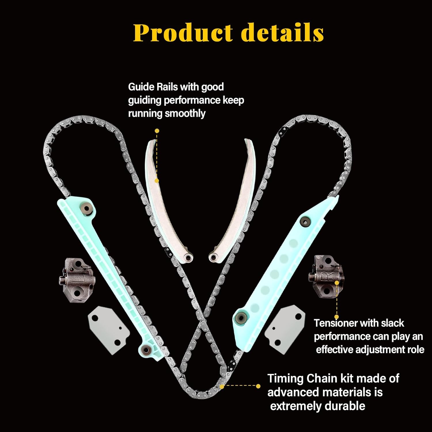 OCPTY Timing Chain Kit Compatible with 9-0387SGX 2000-2011 for Ford for Lincoln for Mercury Victoria E-150 E-250 Marquis Explorer Sport Trac for F-150 Econoline Club Wagon 4.6L