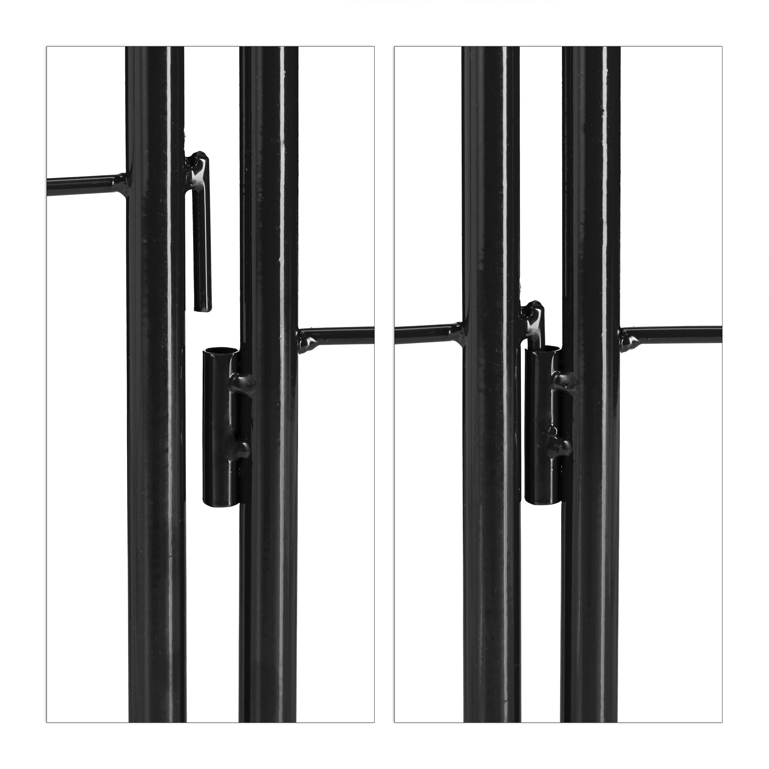 Relaxdays Rankgitter, 2er Set, Rankhilfe für Kletterpflanzen, HxB 180 x 50 cm, Stecksystem, freistehend, Eisen, schwarz