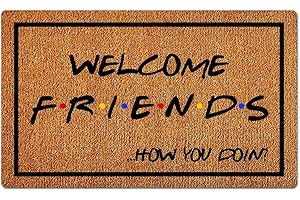 Funny Welcome Friends Doormat with Quotes for Friends Gift - Indoor/Outdoor Door...