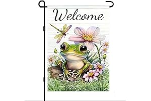 Spring Summer Frog Garden Flag