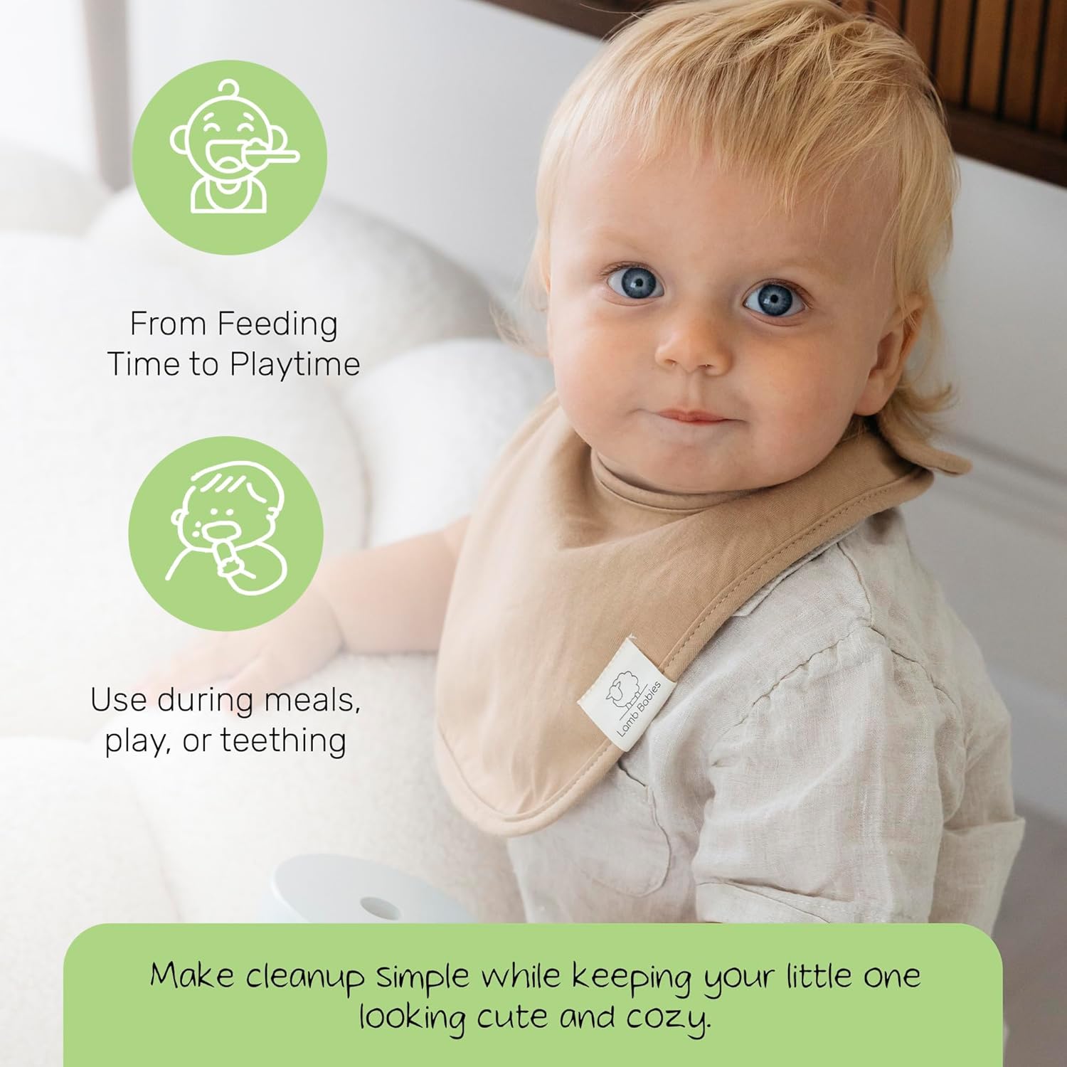 Snug Baby Drool Bibs, Absorbent, Lightweight, and Premium Cotton Baby Bibs for Drooling and Teething