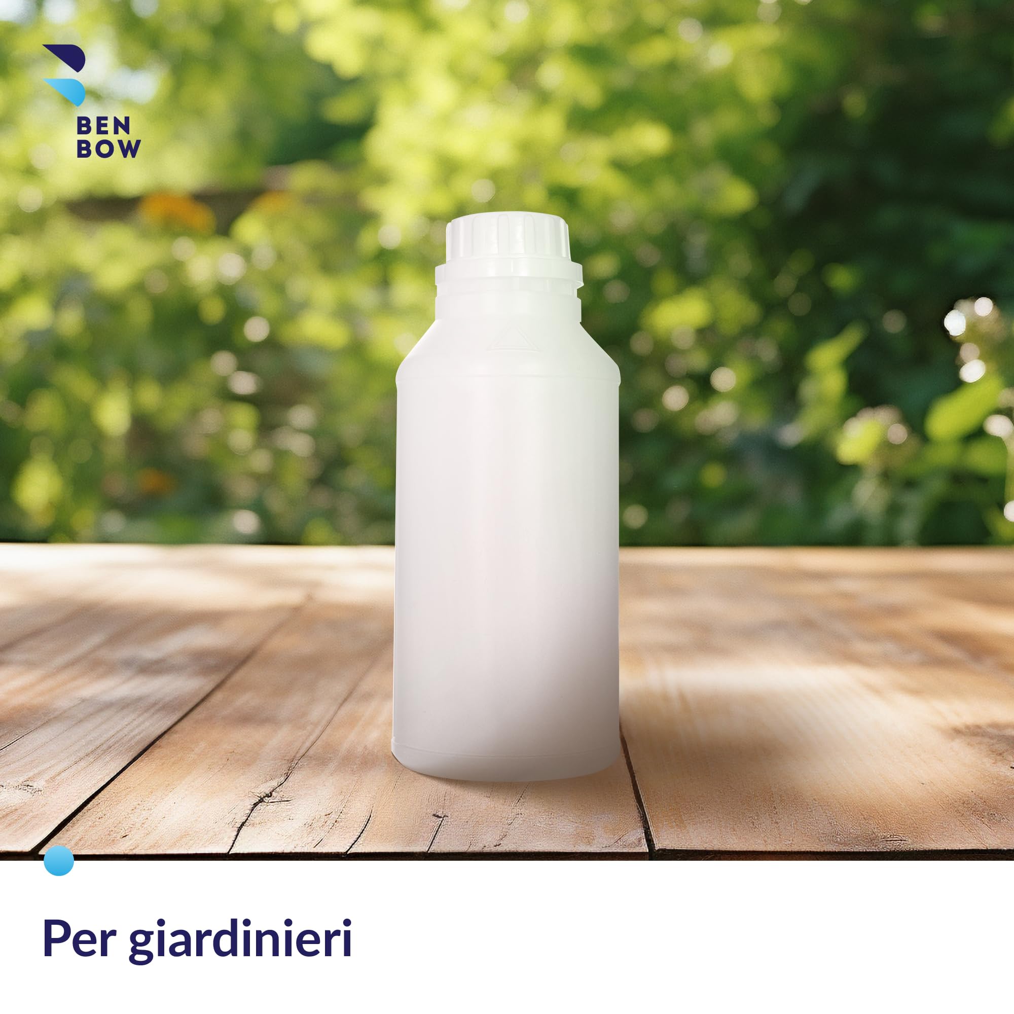 BenBow Bottiglia in plastica HDPE da 100x 500 ml con tappo a vite e scala per una sicura conservazione di liquidi e sostanze chimiche - ideale per uso domestico, laboratorio ed industria