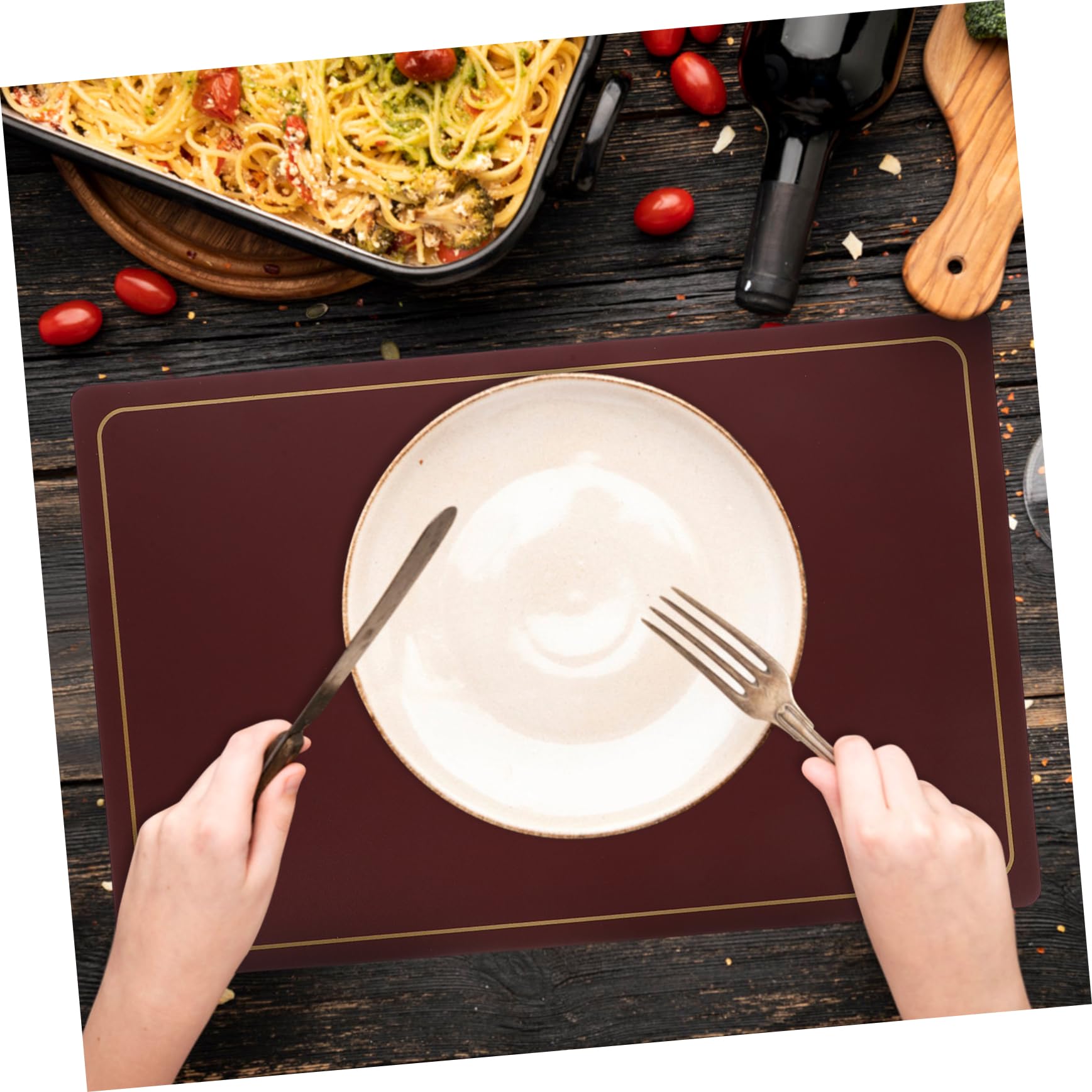 Tovagliette da Pranzo Antiscivolo 4 Pezzi in Pu per Tavolo