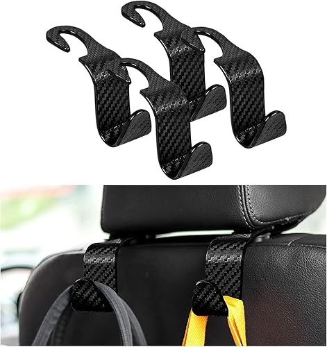 Miniatura 7 de Ziciner 4 ganchos para reposacabezas de asiento de automóvil, organizador de almacenamiento de ganchos para asiento trasero, accesorios universales