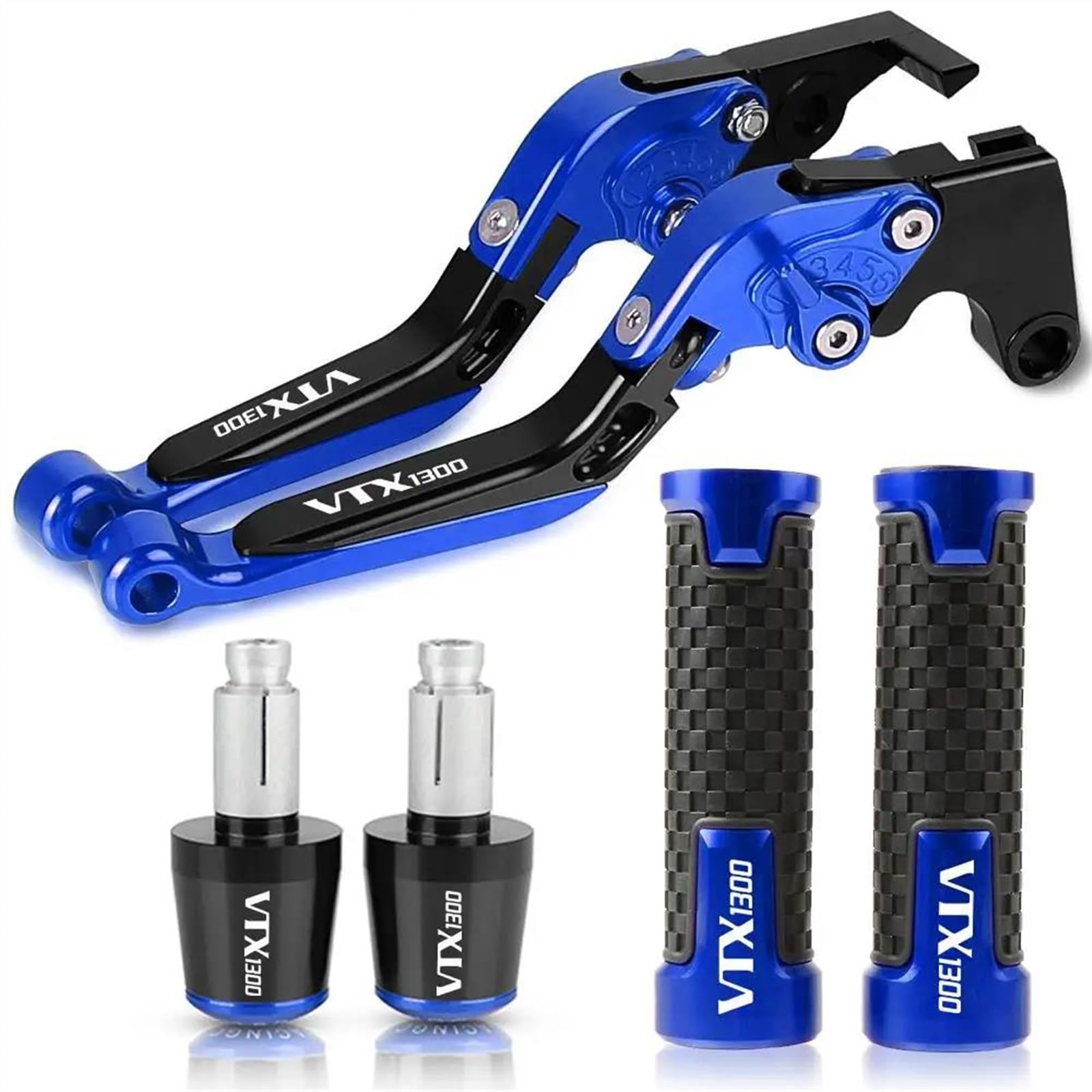 Kit de leviers moto réglables et embouts de guidon robustes pour routière Honda VTX 1300
