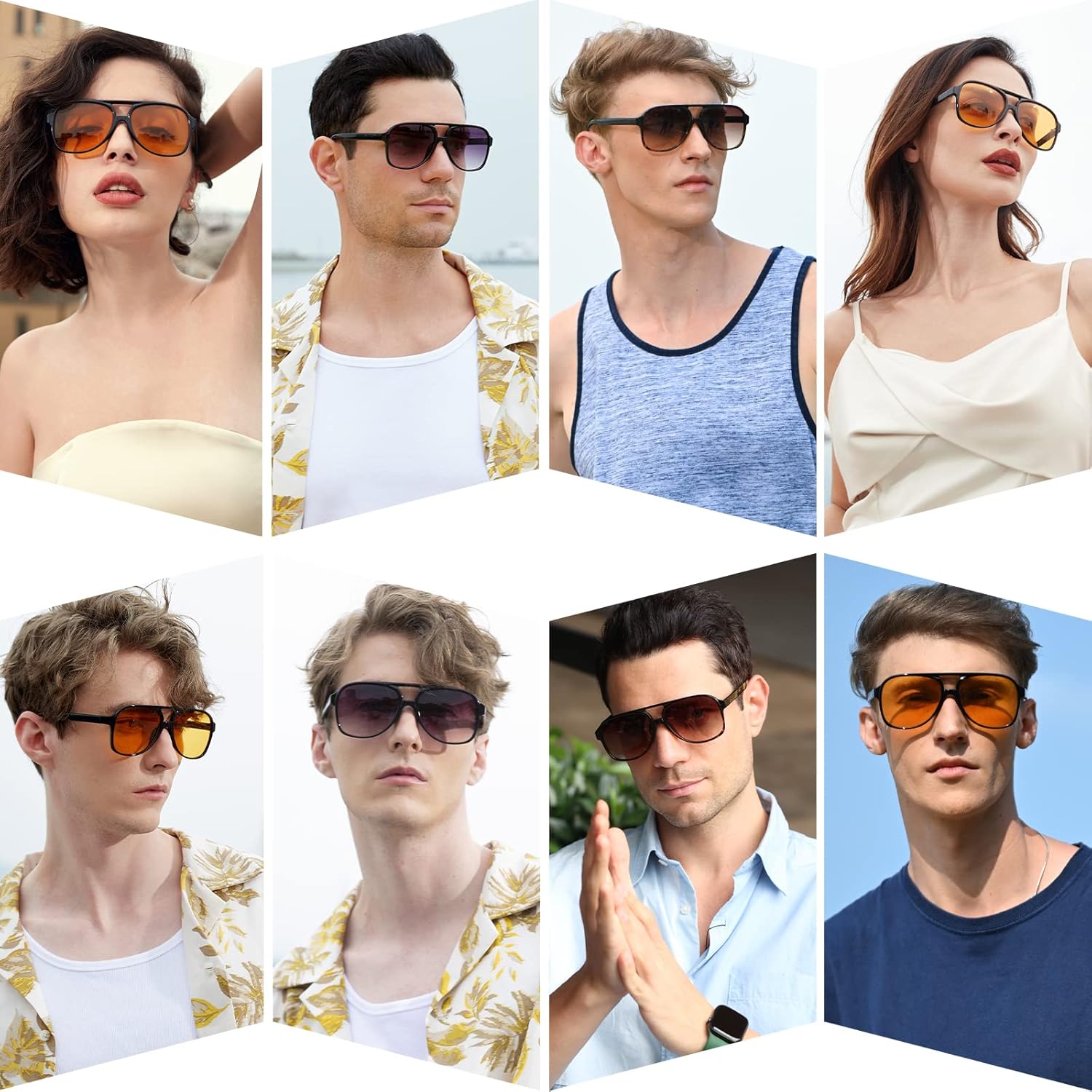Dollger Retro Aviator Sunglasses for Women Men Classic Vintage Large Square Frame 70s 80s Sun Glasses