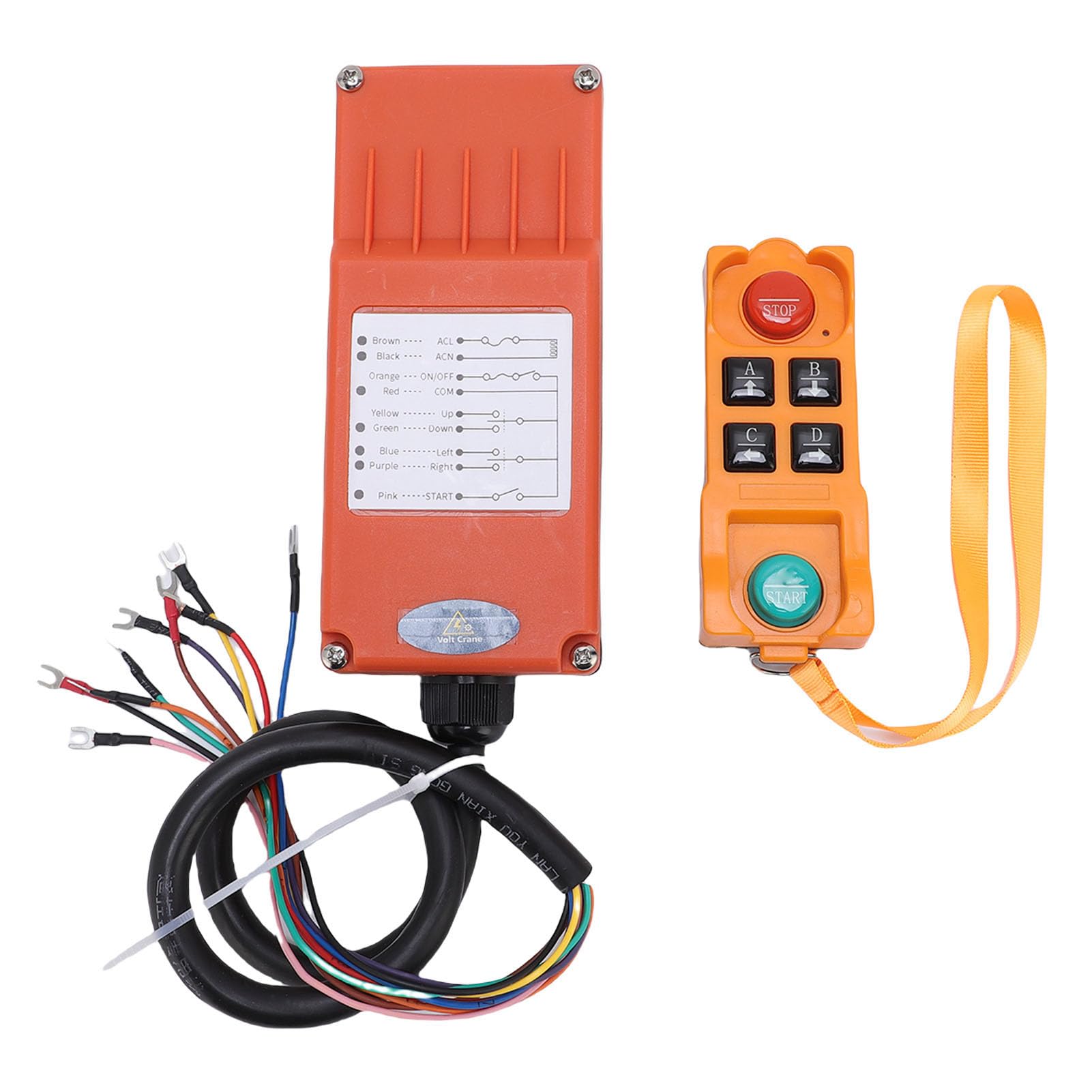 Control Remoto inalámbrico Industrial, CA 220 V 4 Canales 100m grúa Control Remoto con 1 transmisor y 1 Receptor, para grúas industriales eléctricas, grúas Puente y Bombas de hormigón