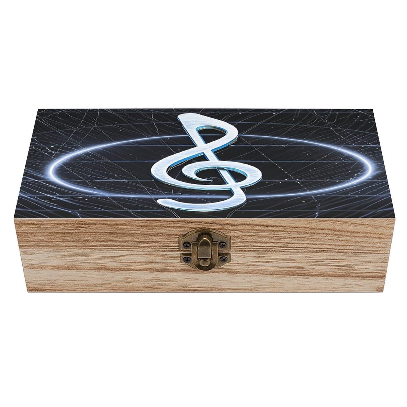 LZQPOEAS Musical Note Wooden Box Storage Space to Organize Jewelry in A Beautiful Small Storage Box Decorative Card Boxes Memory Treasure Boxes for Crafts And Photo Storage