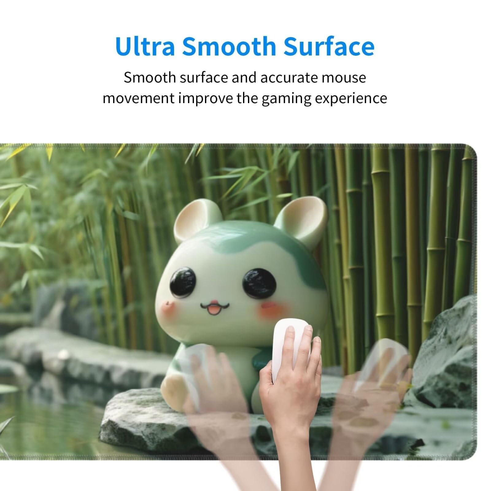 Tappetino Mouse, Tappetino Mouse Gaming Grande XXL 1500x800x3mm Tappetino Scrivania Mouse Pad, Base in Gomma Antiscivolo,Bordi Cuciti,Mousepad per Ufficio e Gaming (Animali della foresta di bambù R757
