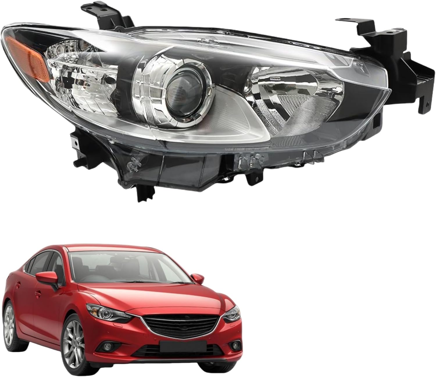 1 Pack Headlight Assembly Right Side Replacement for 2014-2017 Mazda 6 Headlamp MA2519160 GMP2510K0