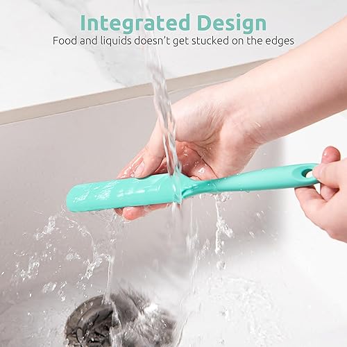 Miniatura 9 de U-Taste Espátula de silicona delgada 600F resistente al calor de grado alimenticio de 10 pulgadas de largo y estrecho palo de agitación de masa