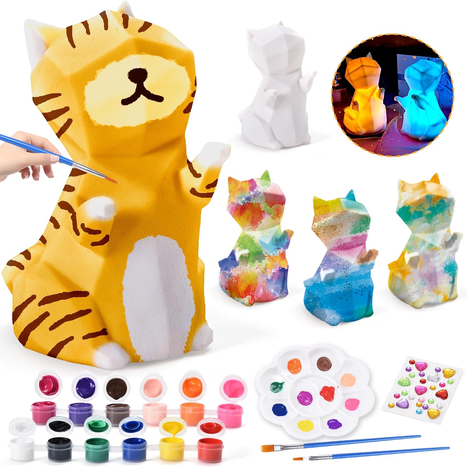 Toylink Night Light Painting Kit Art Crafts Toy for Kids Girls USB Rechargeable 8