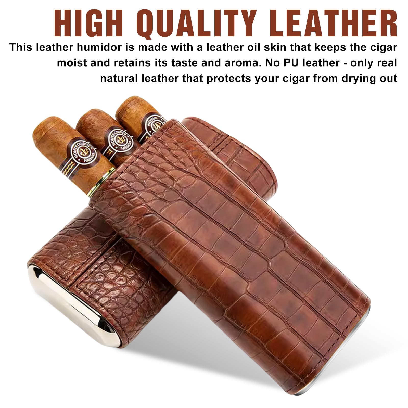 Etui na cygara na 3 cygara, humidory, przenośny humidor, krótkie wycieczki