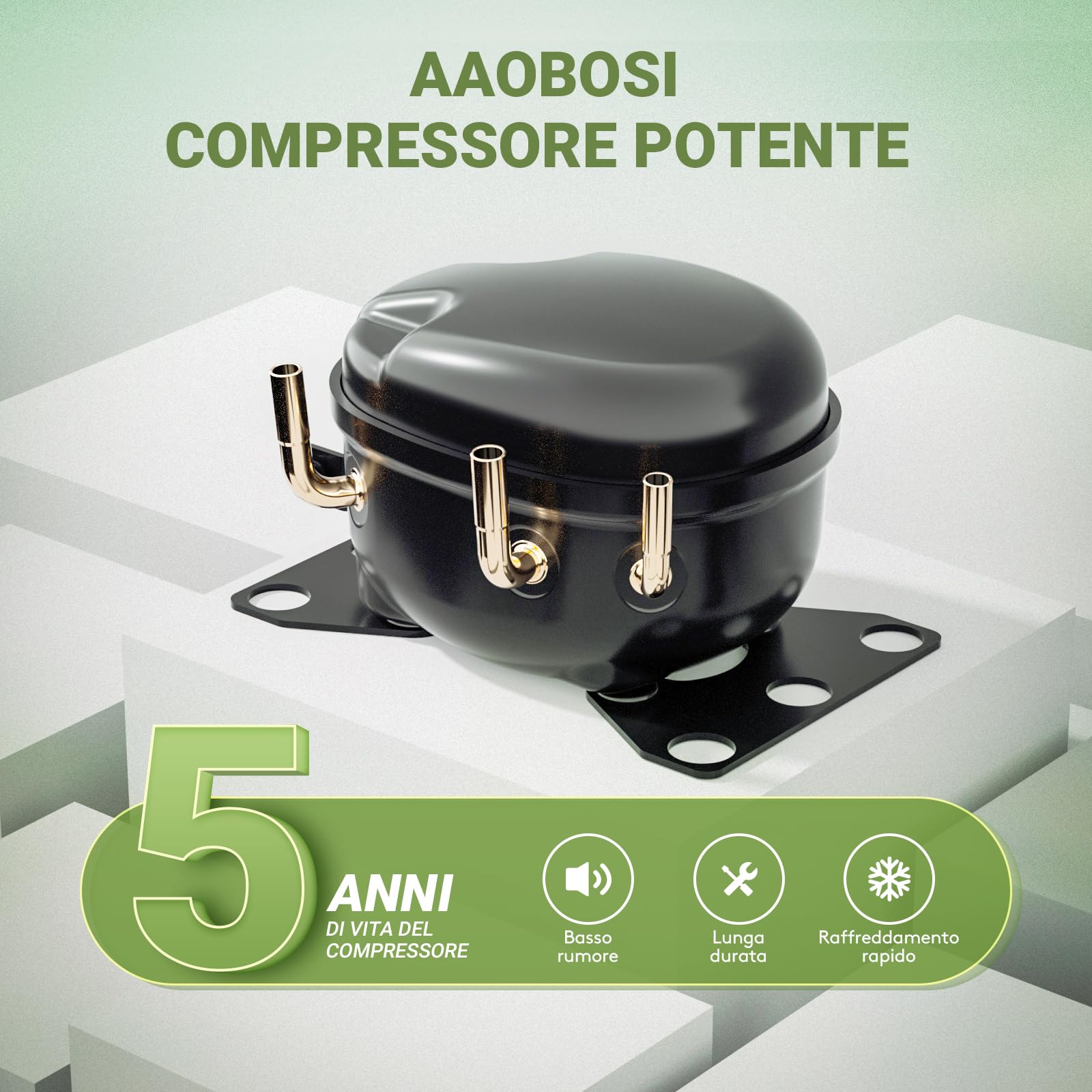 AAOBOSI Frigo Portatile 40L,Frigorifero Portatile 12v 220v Di Controllo,Frigo Da Campeggio 12/24V DC E 100-240V AC,Per L'Auto e La,RV,Viaggi