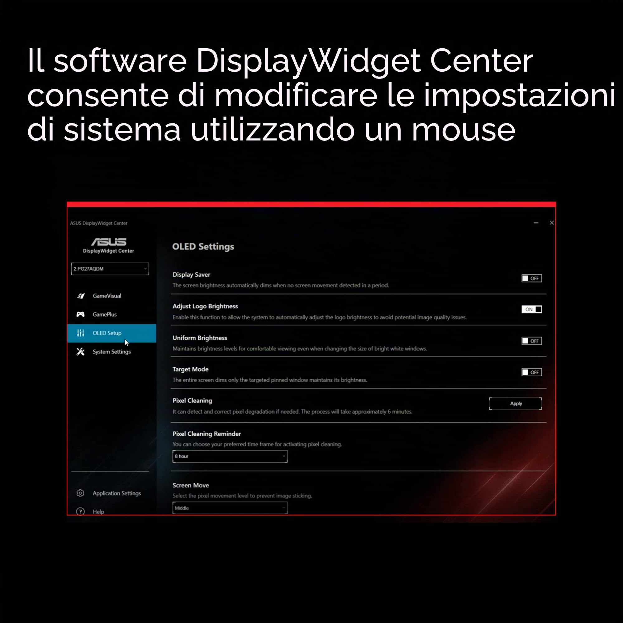 ASUS ROG Swift PG27AQDM - Monitor Gaming 27" QHD (2560x1440), 240Hz, 0,03ms, G-SYNCCompatibile, Anti-Gleare Micro-Texture, 99% DCI-P3, True 10-bit, DP