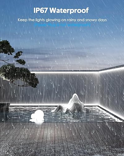 Miniatura 4 de Cuerda de luces LED de neón para exteriores de 147.6 ft, impermeable, 150 pies CA, 110 V ~ 130 V, luz de neón blanca fría, tira de luces LED de neón