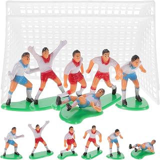 Hemoton Football Game Theme Cake Decor 18 pcs Soccer Cake Topper Mini Soccer Players Figures Birthday Ornament Dessert Adornment for Party Home Display