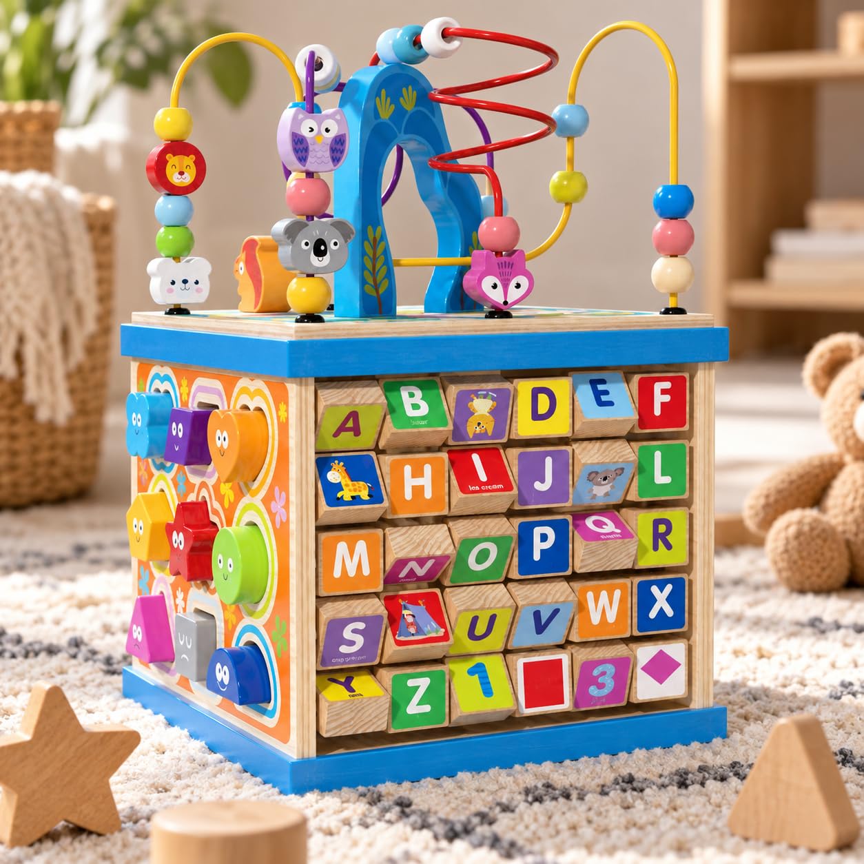 Cubo di attività in Legno Educativo, 5 Lati con 1.34kg