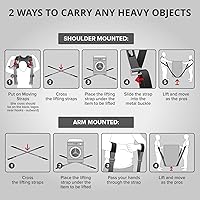 Vista 5 de X-Protector Correas de mudanza - 2 pares - Correas de elevación para 2 mudadores - Mueve muebles fácilmente y de manera segura - Perfecto