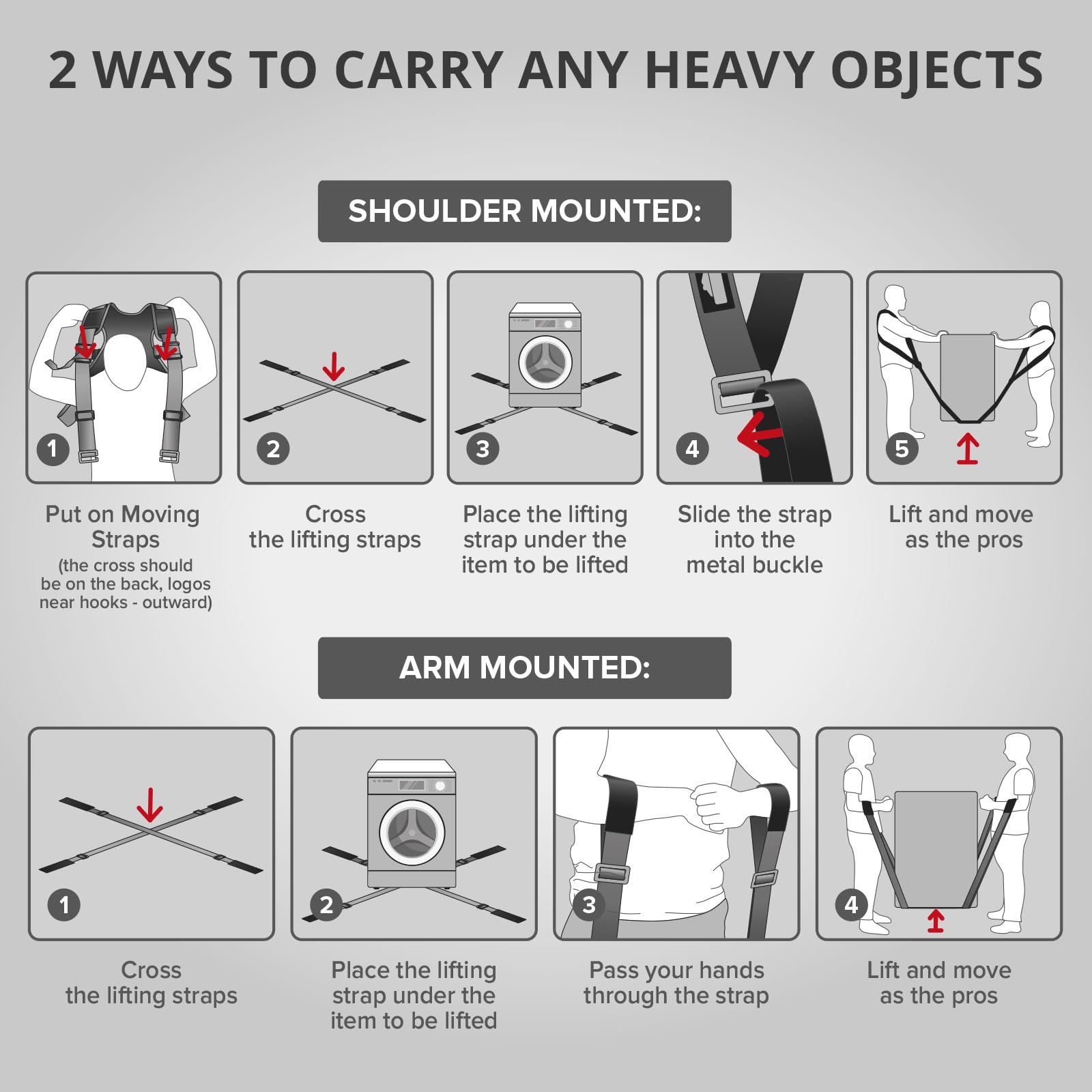 X-Protector Moving Straps - Lift Heavy Furniture Safely -5