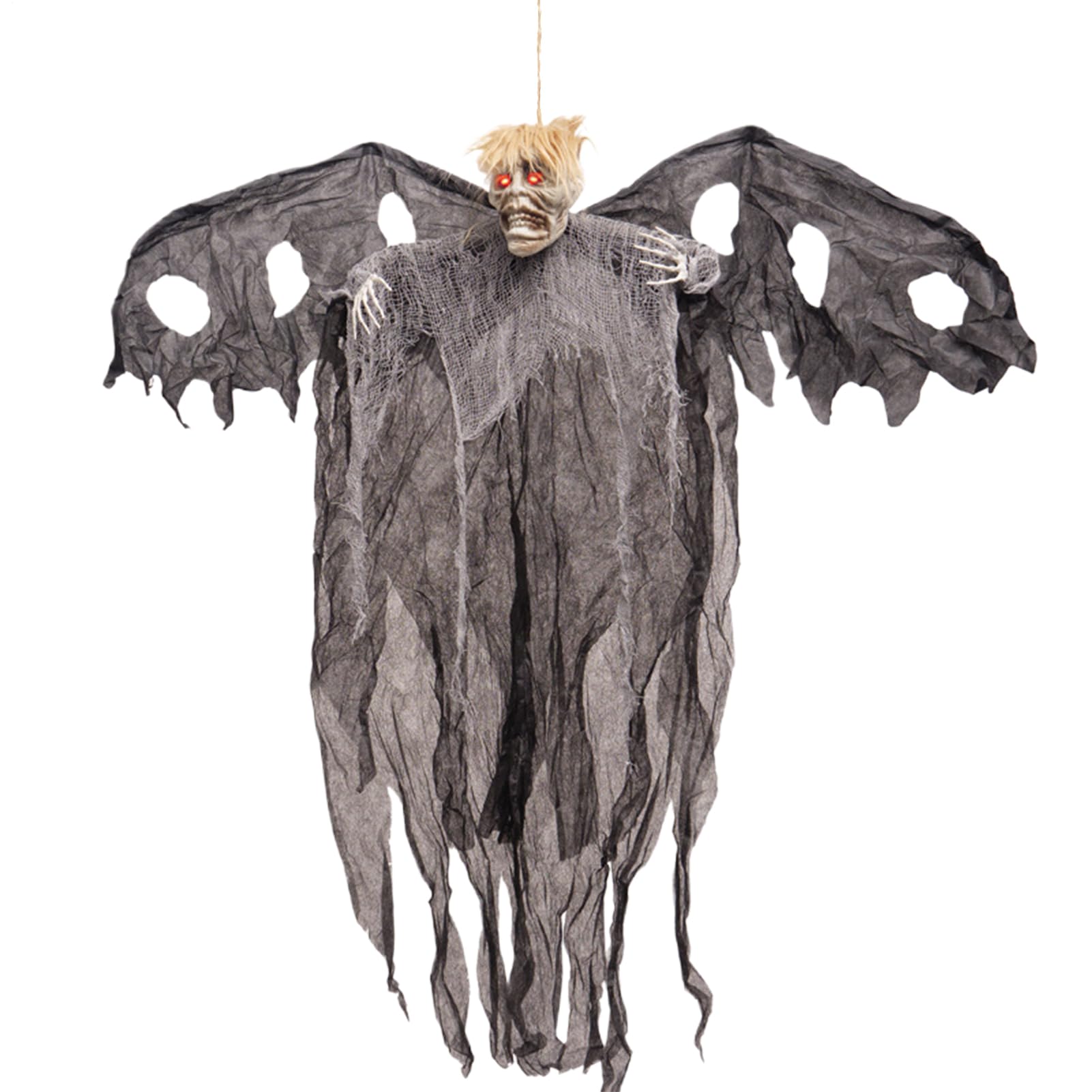 Fantôme Squelette Suspendu d'Halloween à Yeux Lumineux LED Haute Intensité