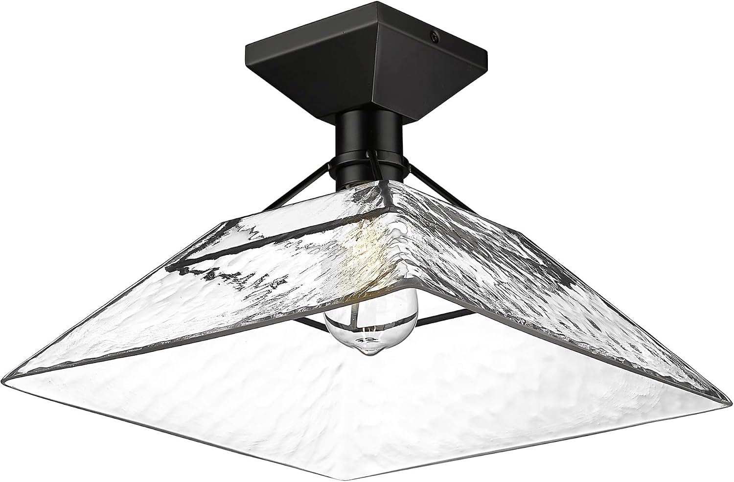 Golden Lighting Kepler 1-Light Semi-Flush Mount in Matte Black