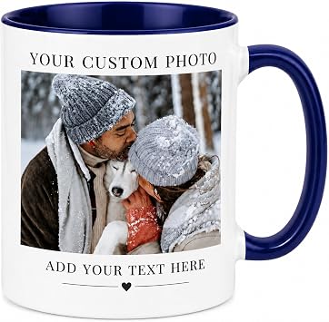 Personalized Coffee Mug Custom Photo Text Gift 11 oz Ceramic Cup Mom Dad