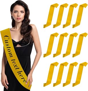 12 Pcs Blank Satin Sashes queen sashes Prom Queen Girl boy for Birthday, Wedding, Graduation, DIY, Hen Party