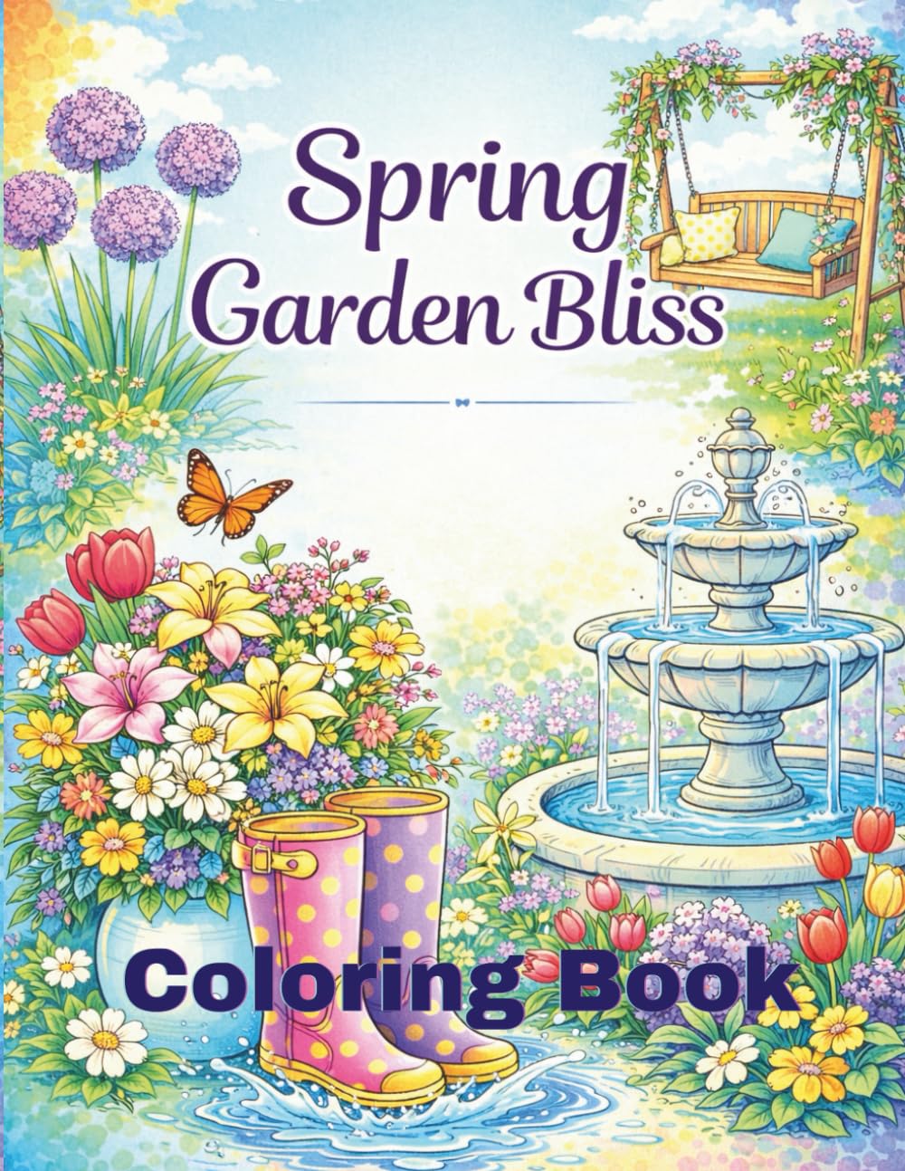 Spring Garden Bliss Coloring Book