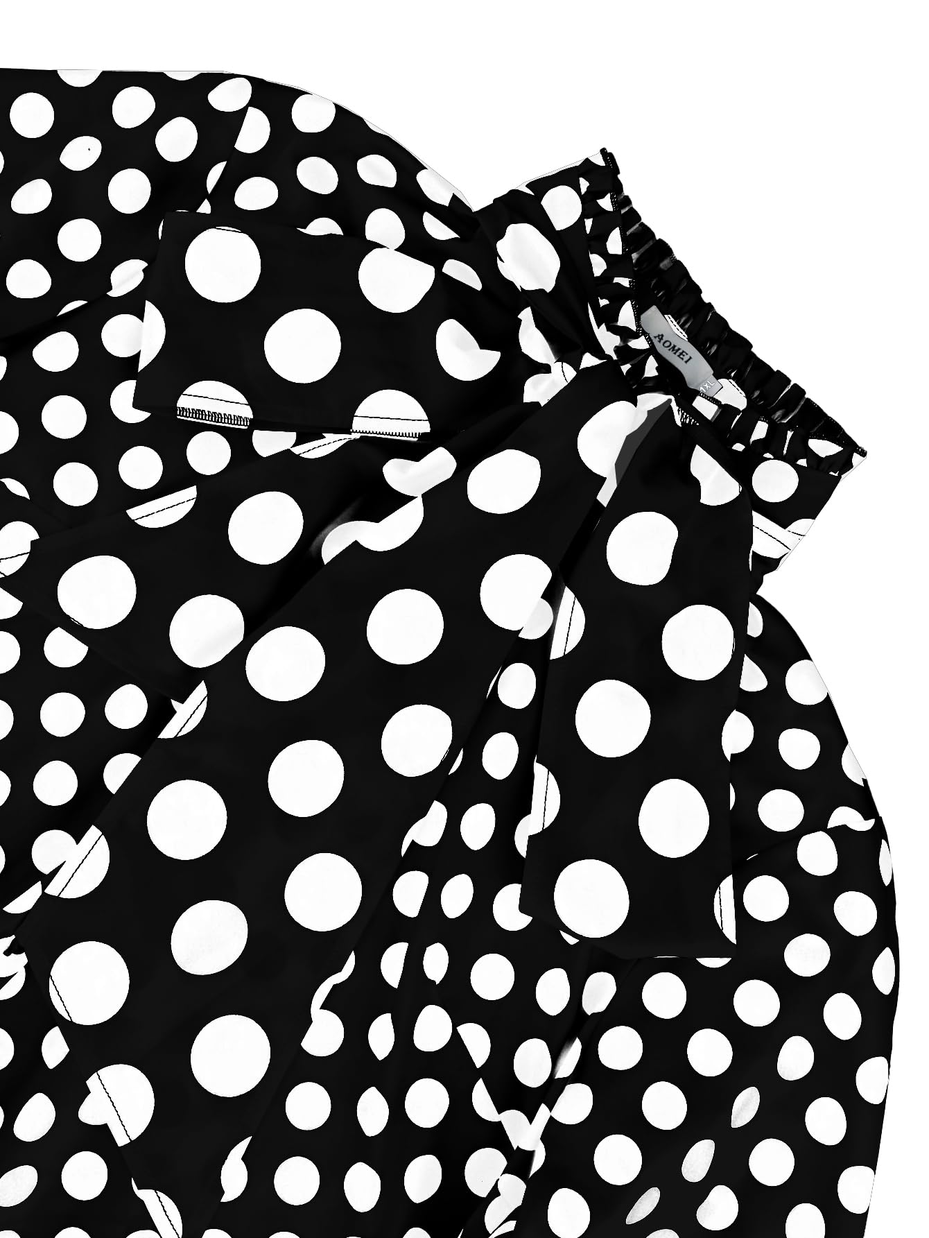 AOMEI Camicette casual da donna a pois con bottoni e fiocco sul davanti, collo a lupetto, maniche lunghe, camicie da lavoro e ufficio