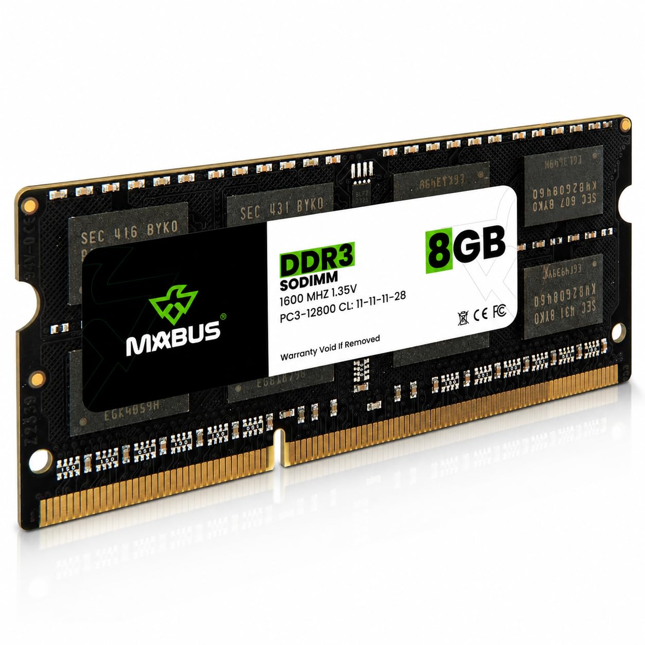 MABUS Memoria RAM 8GB DDR3L 1600MHz PC3L-12800 SODIMM para Laptop y Portátil - Módulo de 1.35V 204-Pin CL11: Mejora la Velocidad, Multitarea y Rendimiento del Sistema