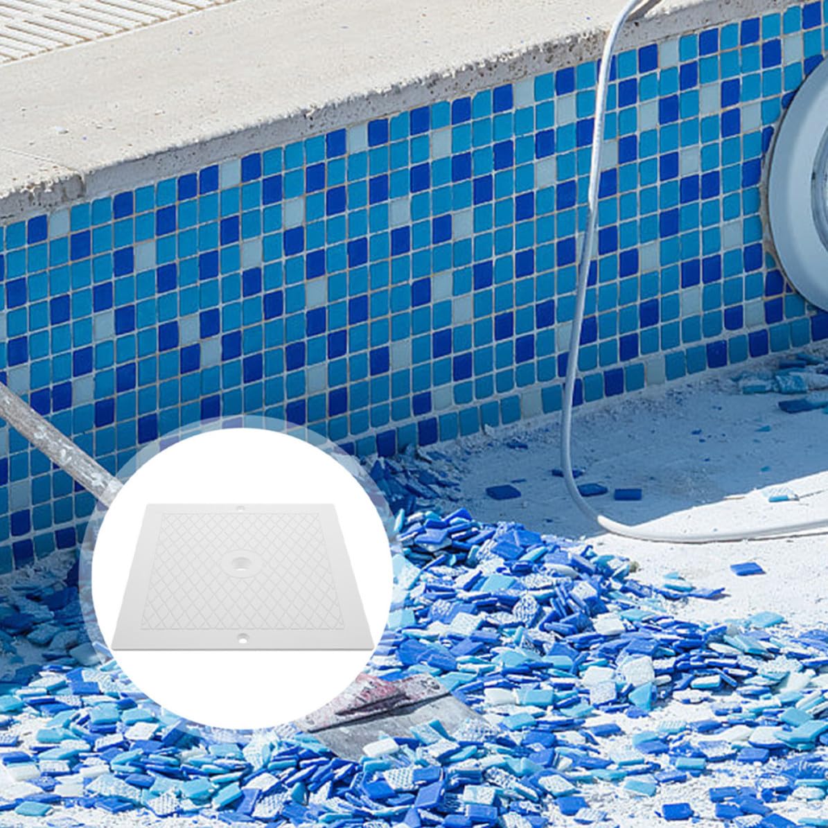 Lot de 2 Couvercles pour Écumoire de Piscine en PP Blanc 10x10 Pouces, Accessoire de Rechange Fiable pour Entretien et Protection Les Débris