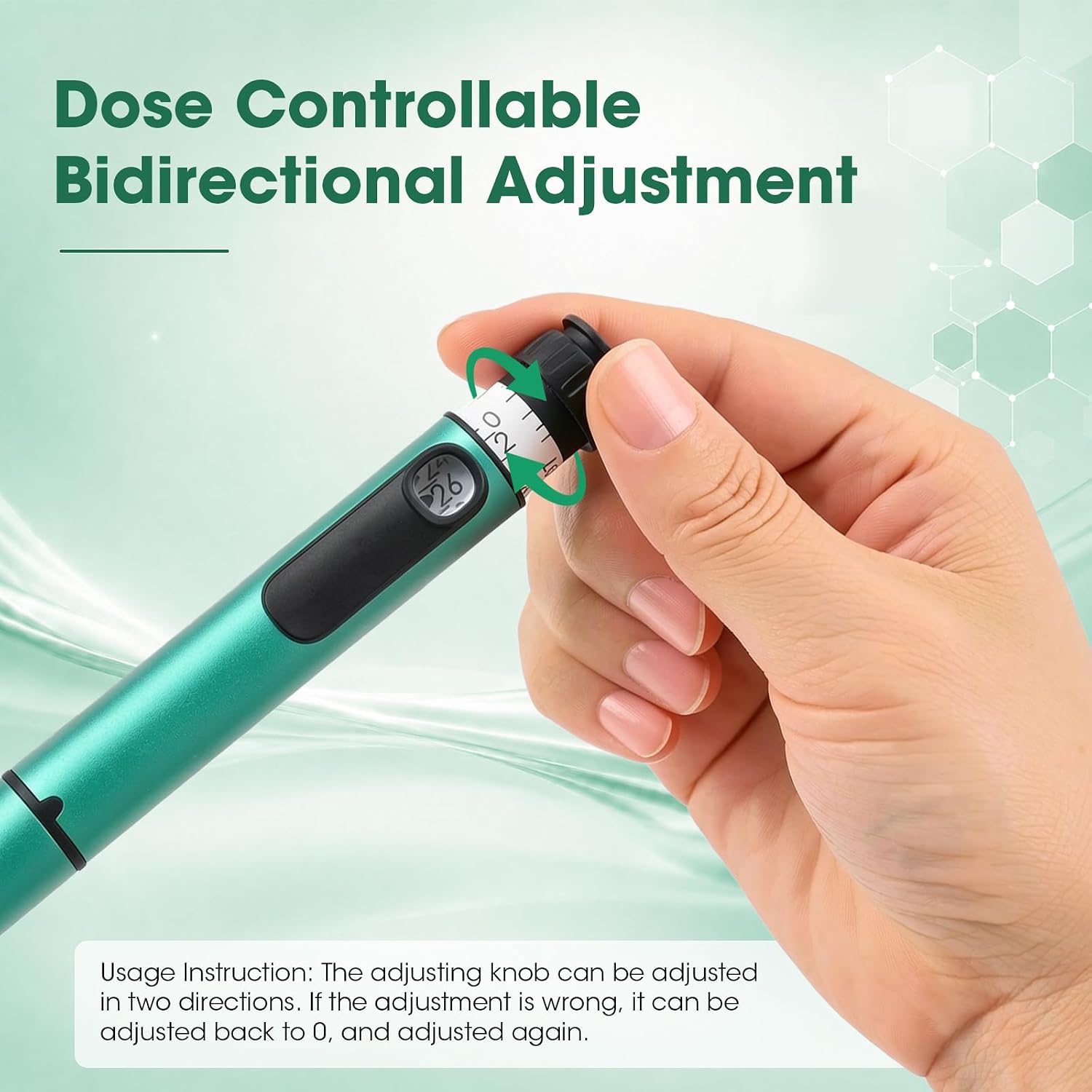 80 Unit Reusable Peptide Pen - V1 Injection Pens for Peptides with Portable Protect Case, Universal Personal Devices, Frosted Green