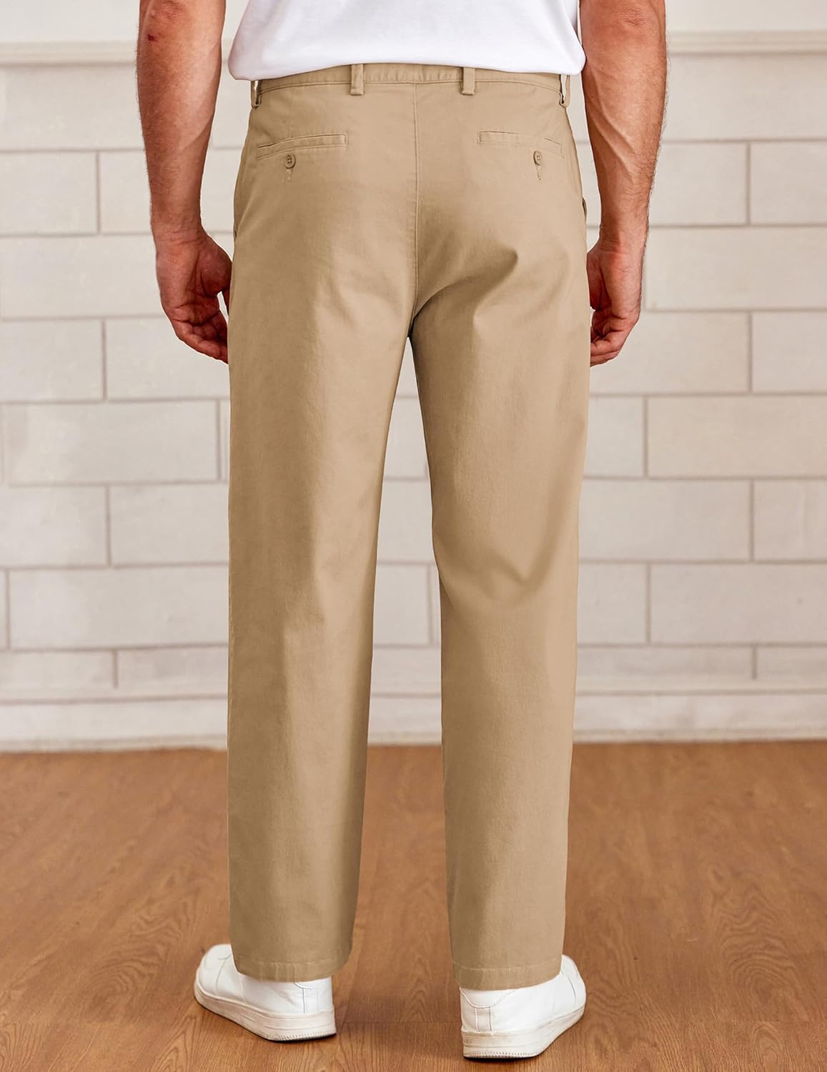 COOFANDY Mens Casual Chinos Pants Classic Relaxed Fit Flat Front Slacks Work Stretch Trousers - Image 5