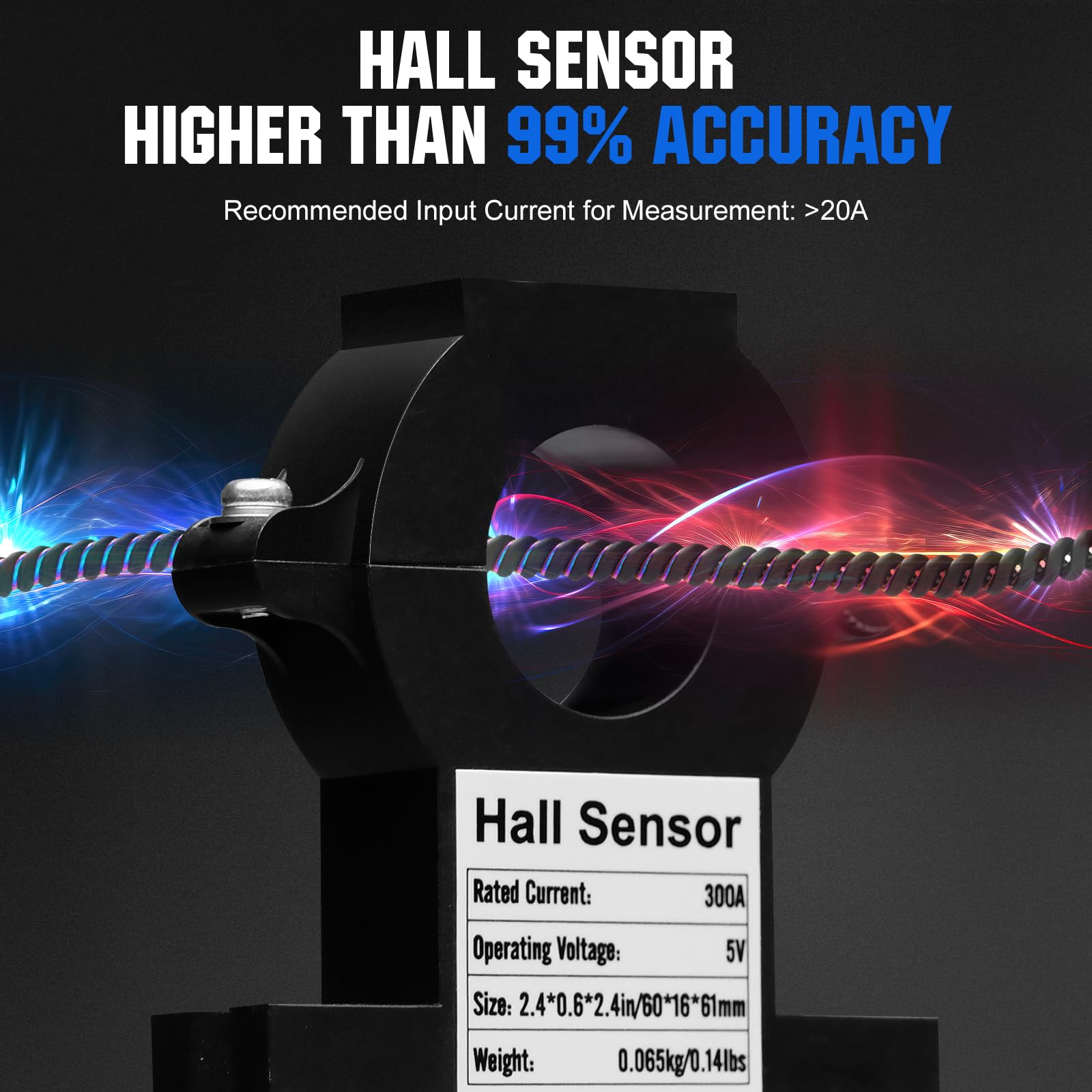 ECO-WORTHY Hall-Sensor AC/DC- 9V-80V akcesoria do baterii monitora