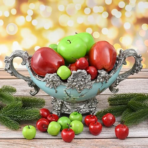 Miniatura 3 de Luckforest Manzanas artificiales, 25 piezas de manzanas rojas de simulación realista, 2 tamaños, frutas falsas para el hogar, cocina, mesa, cesta,