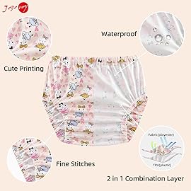 Joyo roy 4Pcs Diaper Covers for Girls Rubber Pants for Toddlers Cloth Plastic Training Pants for Toddlers Rubber Underwear for Toddler Plastic Underwear for Potty Training Baby Girl Diaper Cover 6T