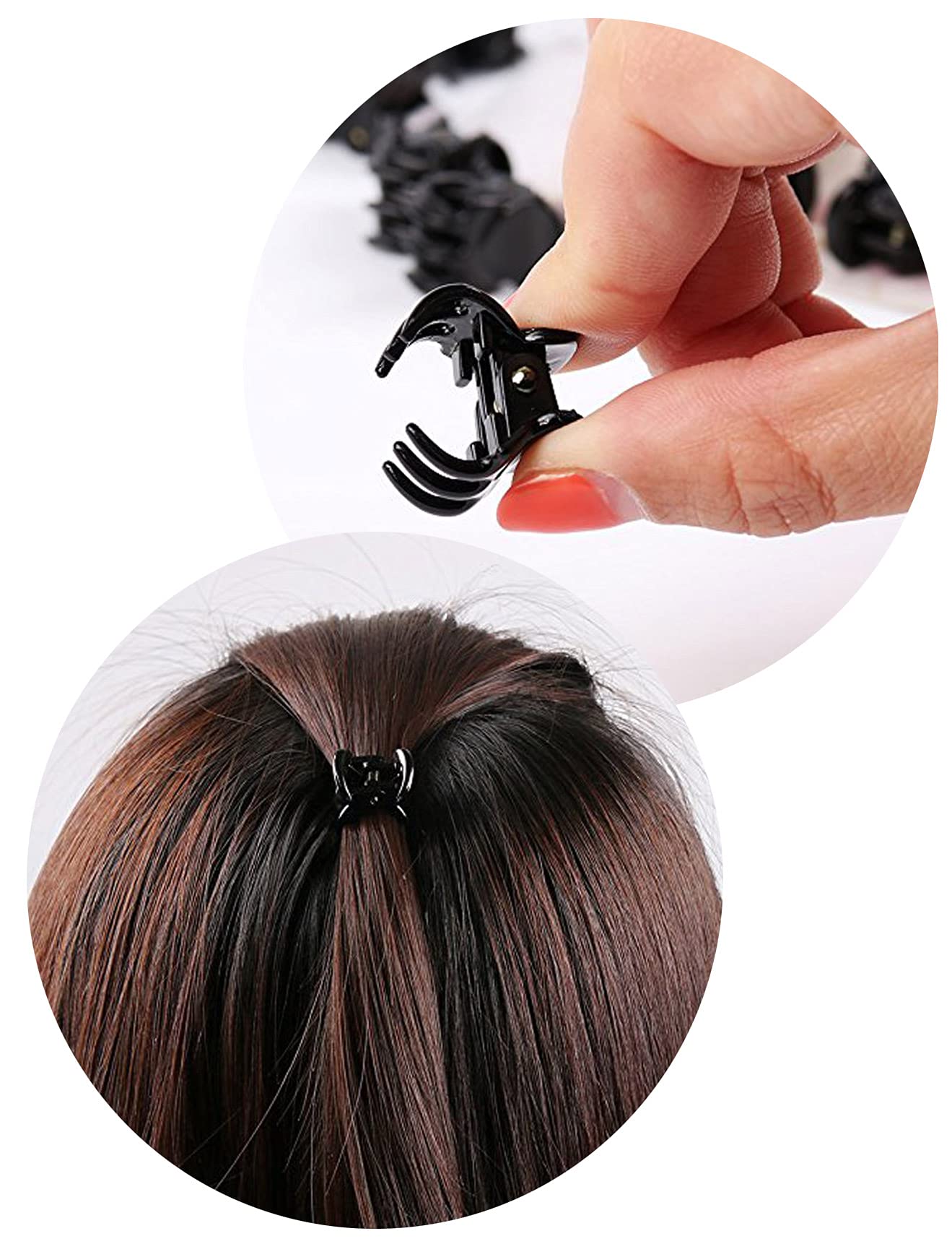 BHARATGAURAV - Hair Accessories 30 Small Size Black Butterfly Hair Clutch clips Mini Claw Braids Maker Beads For Women Girls Hair Accessories - Image 2 thumbnail