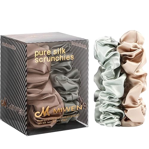 Miniatura 7 de Miwen Coleteros de seda para mujer, pequeños negros y dorados, lazos de seda de morera pura, 22 mommes, suaves y brillantes, menos tirones, rotura