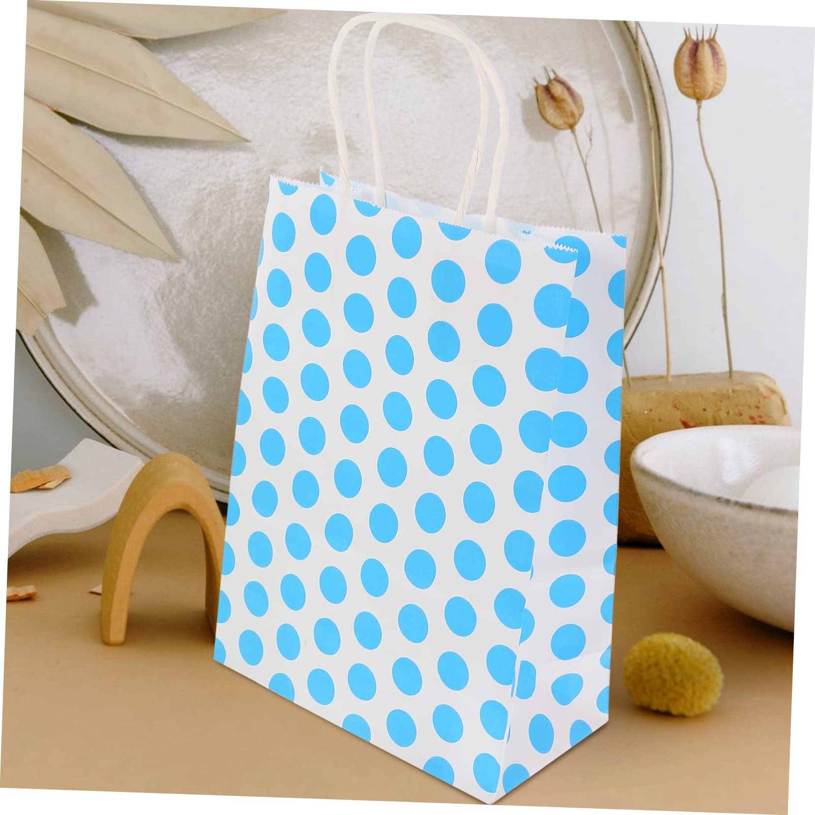 Paquet Présents en Papier Kraft 24 Pièces, Style Élégant pour Fêtes | Motif à Pois, Format Compact, Usage Noël et Mariages, Lot de 24 Sachets pour Emballage
