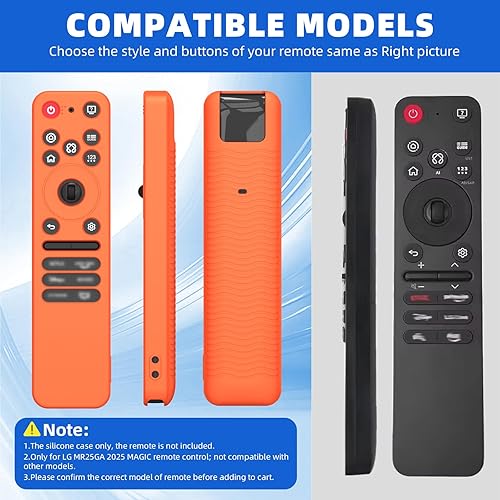 Miniatura 2 de Paquete de 2 fundas de silicona para control remoto LG MR25GA (2025), funda protectora antideslizante a prueba de golpes para MR25GA compatible con