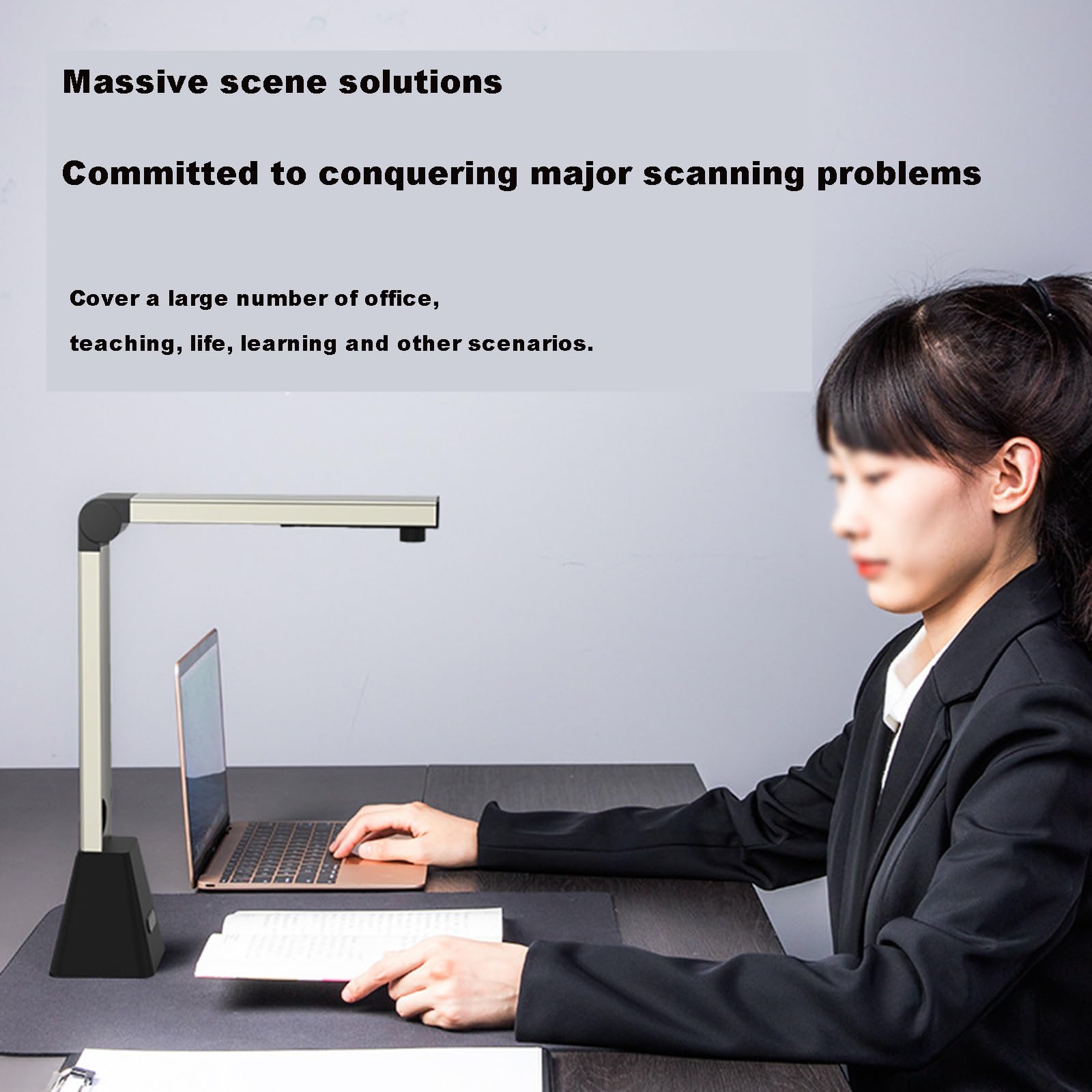 Scanner de documents, scanner de livre portable, objectif 22 millions, projection en temps réel, retrait automatique des doigts, correction d'aplatissement en un clic