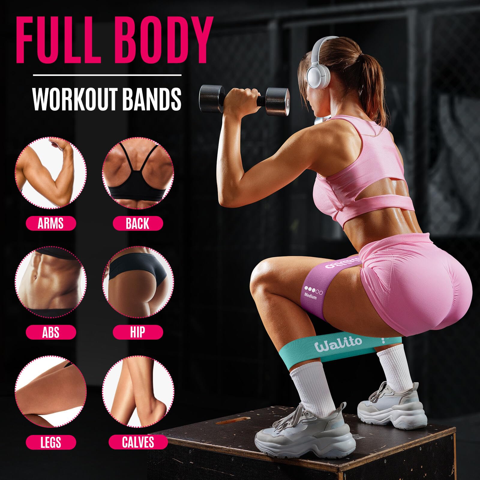 Bandas de resistencia de tela para entrenar, bandas de ejercicio para mujeres y hombres, bandas de glúteos para piernas, bandas de muslo para entrenamiento, bandas de fitness para yoga, pilates,