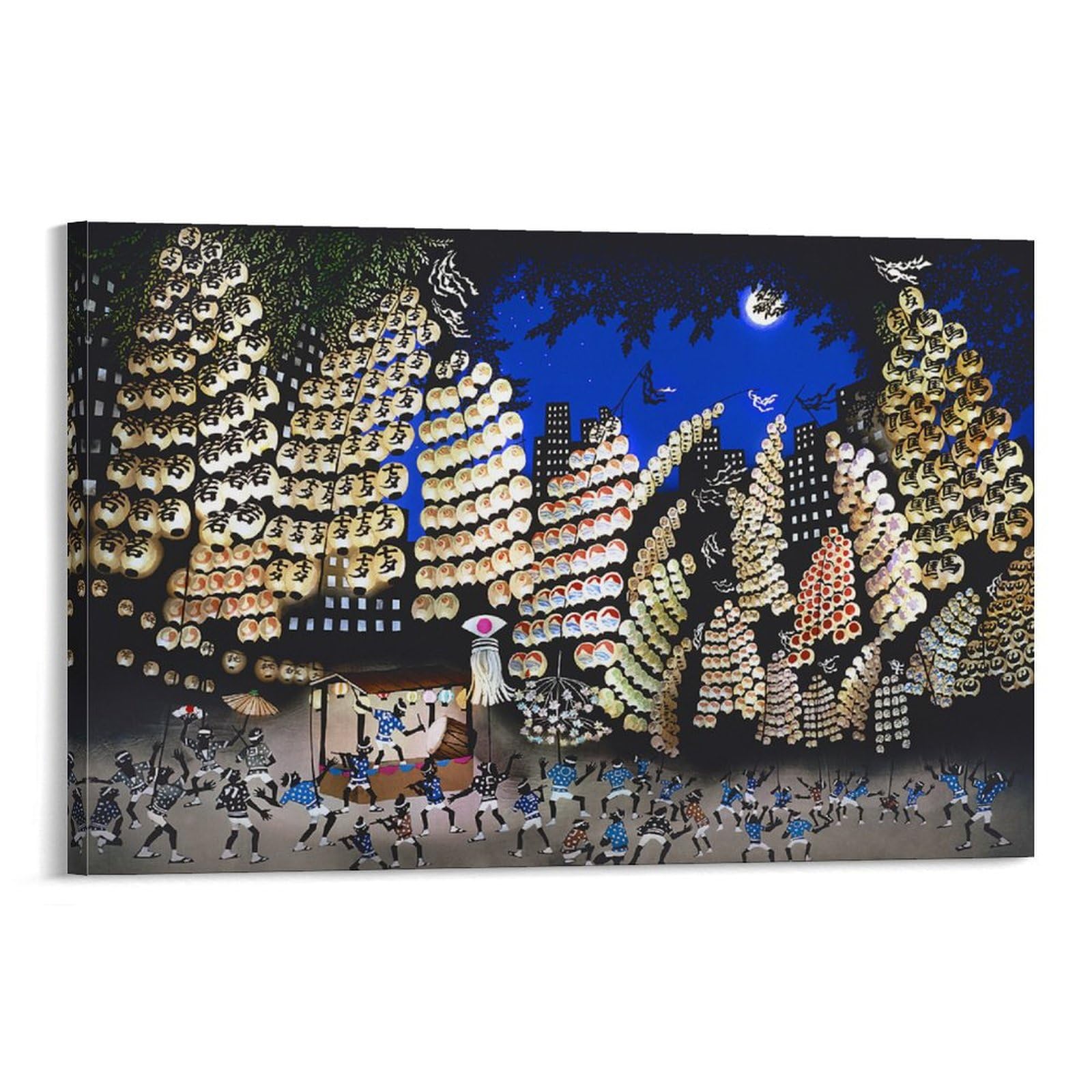 美品 藤城清治「竿燈まつり」七夕祭 レフグラフ版画 直筆サイン