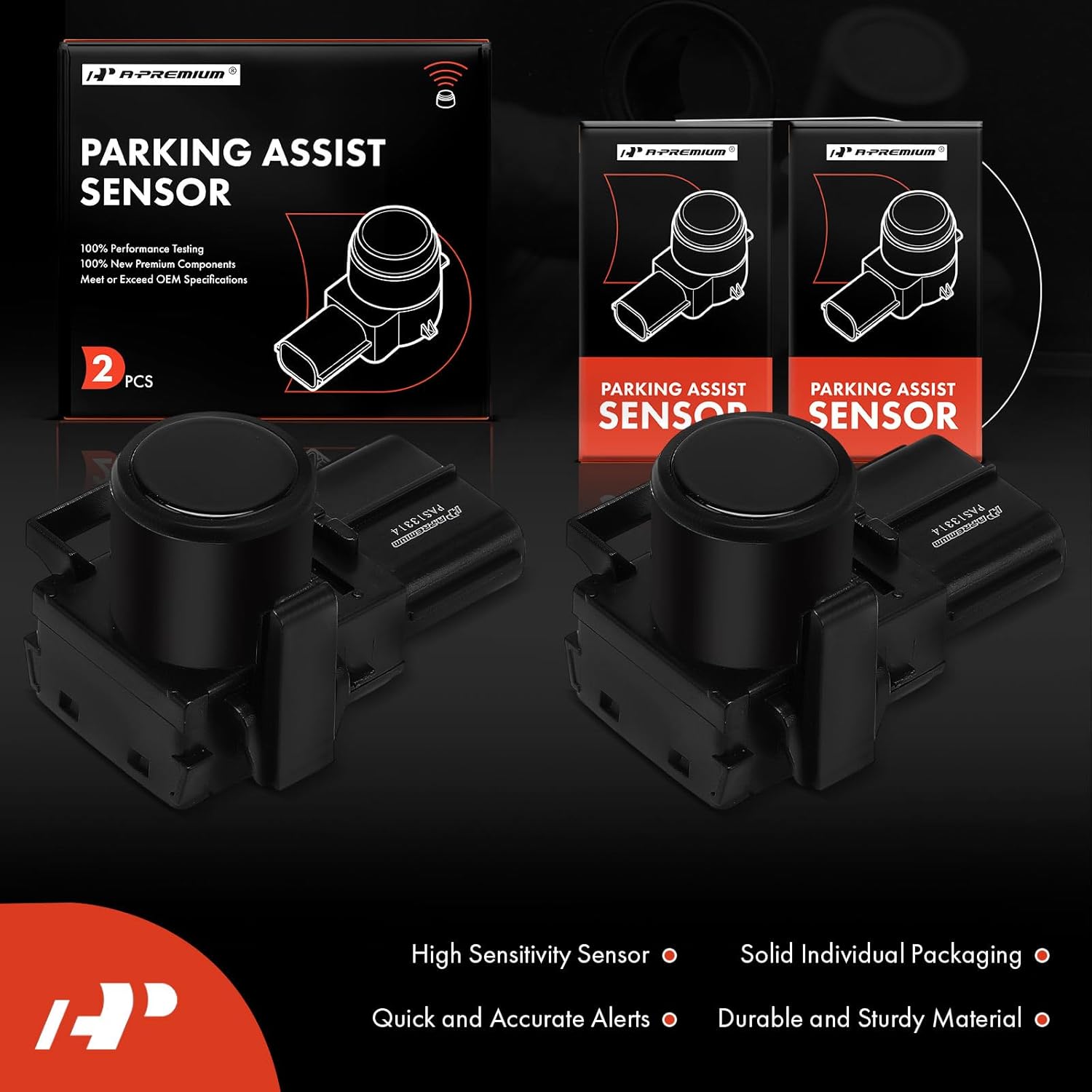 A-Premium 4-PC Rear Reverse Backup Parking Assist Sensor Compatible with Toyota & Lexus Models - Sequoia 2008-2014, Land Cruiser 2008-2011, LX570 2008-2011