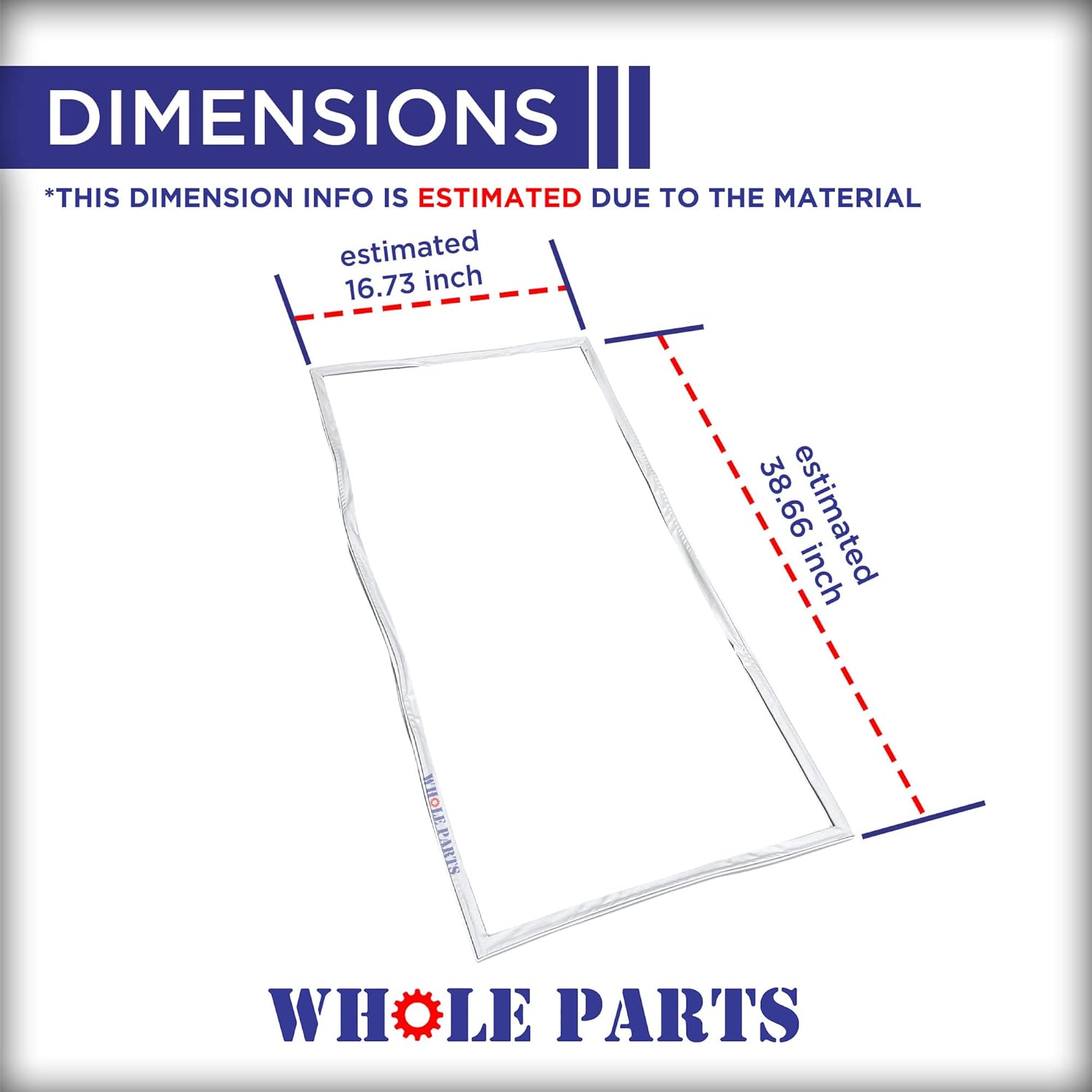 Whole Parts Refrigerator French Door Gasket (Magnetic Strip Inside, White) Part# 241778301 - Replacement & Compatible with Some Crosley, Electrolux and Kenmore Refrigerators