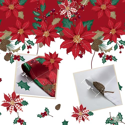 Miniatura 4 de SHINELAND Cortinas de cocina de Navidad, flor de pascua roja, cortina térmica corta para ventanas pequeñas, cortinas de Navidad para cocina, 45